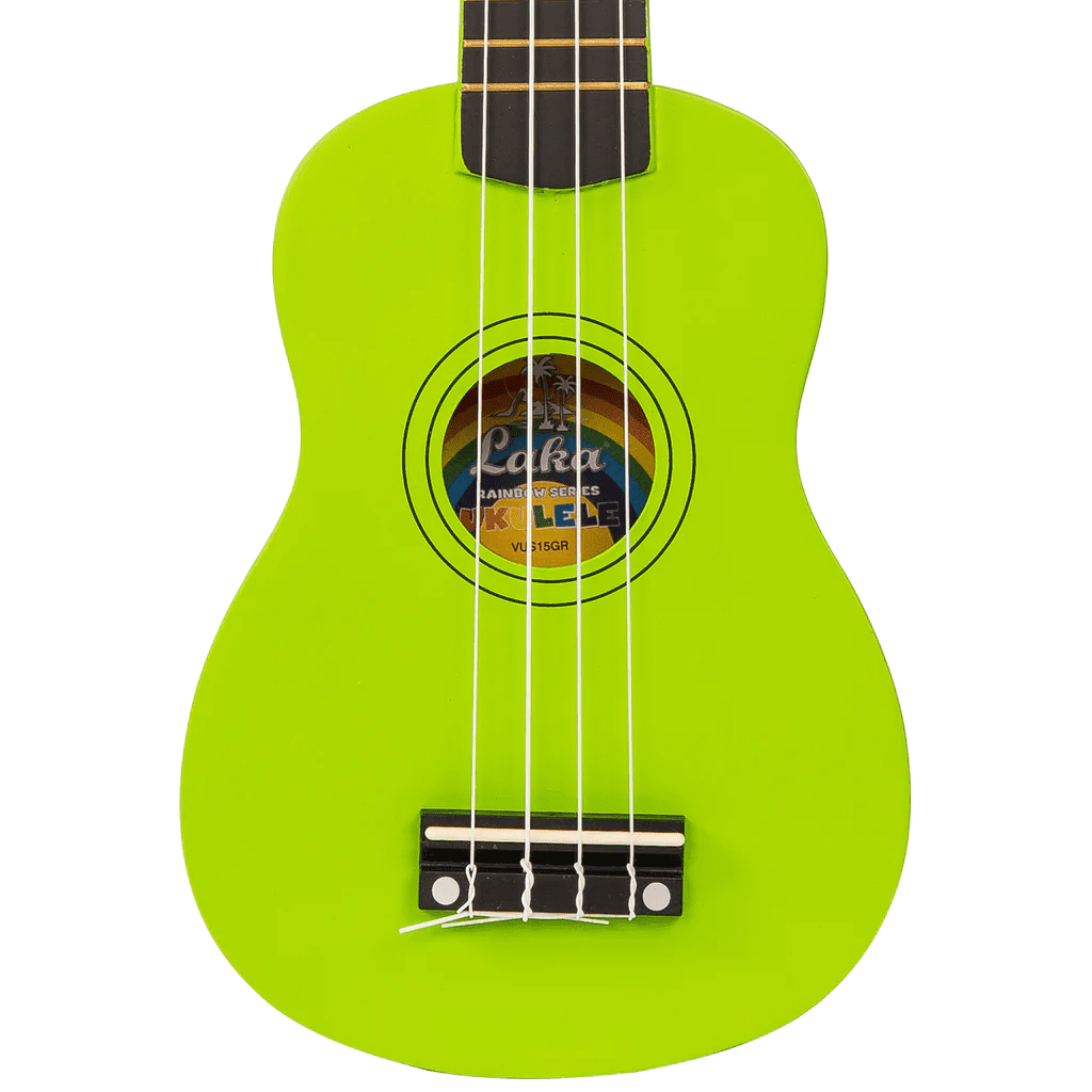 LAKA Rainbow Series Soprano Ukulele & Carry Bag - Green - Image 5