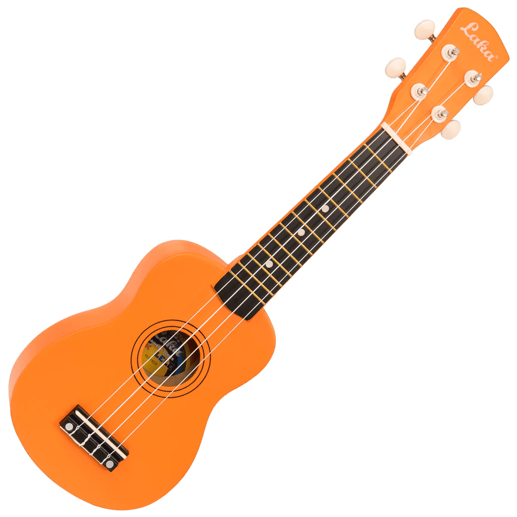 LAKA Rainbow Series Soprano Ukulele &amp; Carry Bag - Orange