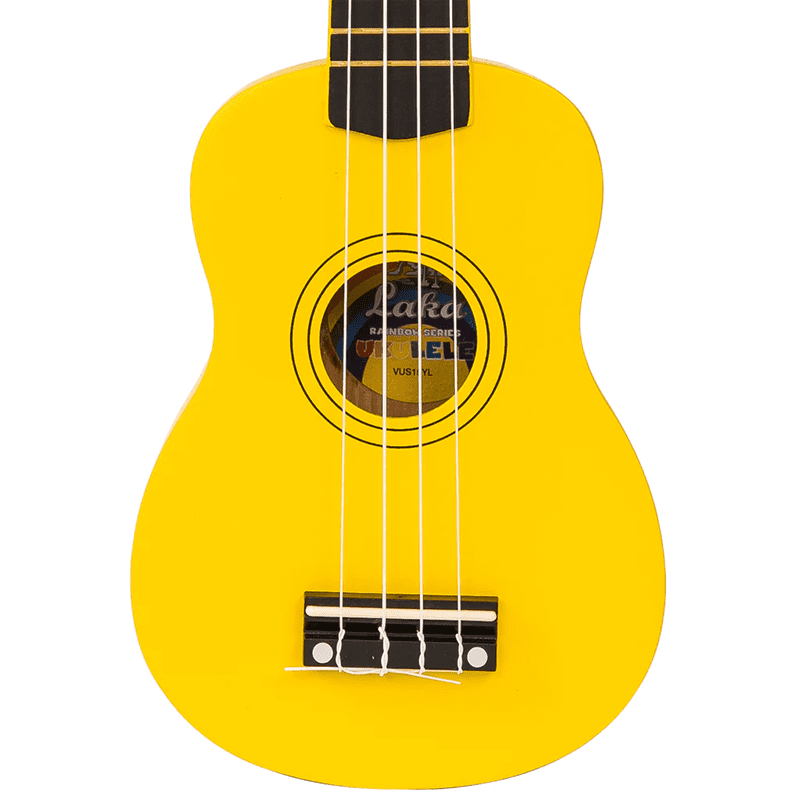 LAKA Rainbow Series Soprano Ukulele & Carry Bag - Yellow - Image 4