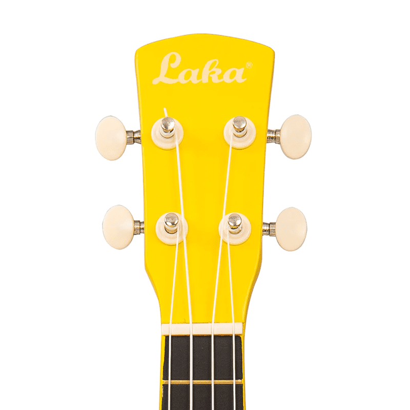 LAKA Rainbow Series Soprano Ukulele & Carry Bag - Yellow - Image 6