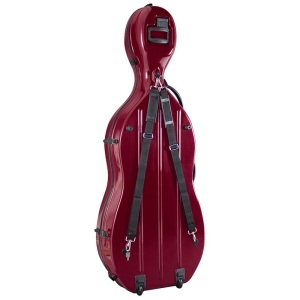 Hidersine Cello Case - Fiberglass - Wine Red