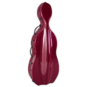 Hidersine Cello Case - Fiberglass - Wine Red