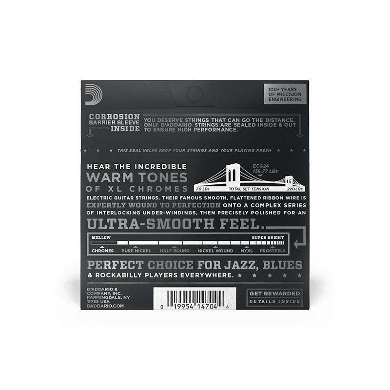 D'addario Chromes ECG24 11-50 Jazz Light Electric Guitar Strings - Image 3