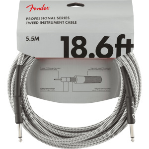 Fender Professional 18,6ft Instrument Cable - White Tweed
