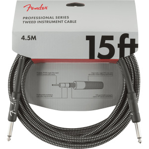 Fender Professional 15ft Instrument Cable - Gray Tweed