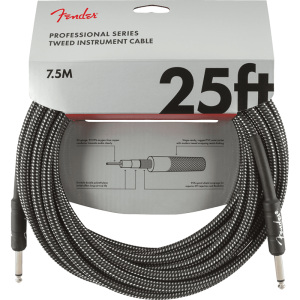 Fender Professional 25ft Instrument Cable - Gray Tweed