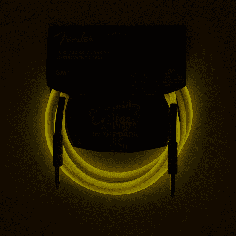 Fender 10ft Professional Glow In The Dark Guitar Cable - Neon Orange - Image 2