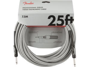 Fender Professional 25ft Instrument Cable - White Tweed