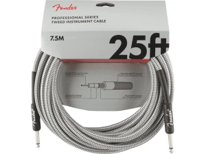Fender Professional 25ft Instrument Cable - White Tweed