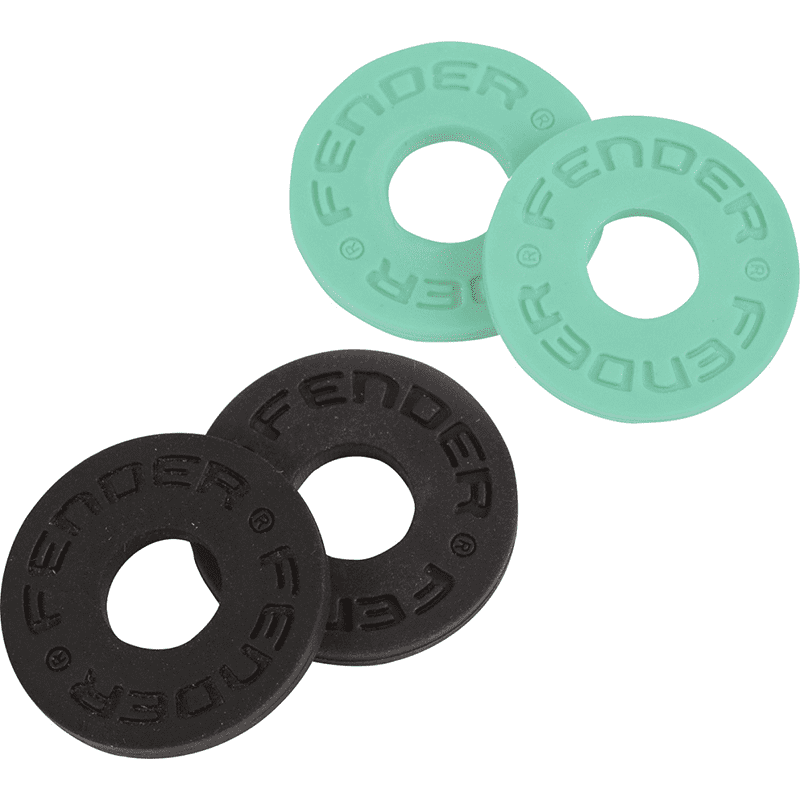Fender Strap Blocks 4-Pack - Black (2) and Surf Green (2)