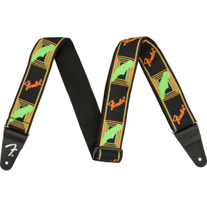Fender Neon Monogrammed Guitar Strap - Green/Orange