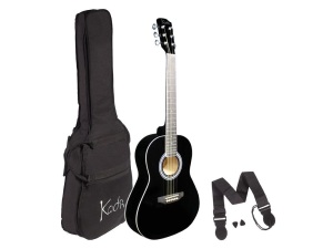 Koda 3/4 Size Acoustic Guitar Pack Steel String - Black