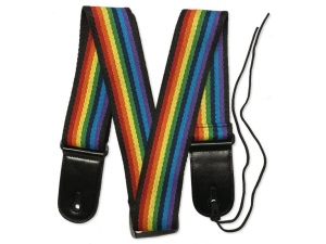Rock You 2" Woven Cotton Adjustable Guitar Strap - Rainbow