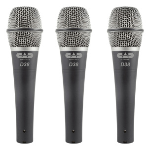 CAD Live D38 Dynamic Microphones - Pack of 3