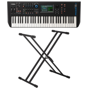Yamaha MODX6+ - 61-Key Synthesizer w/Double Braced Keyboard Stand