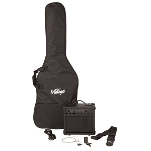 Vintage V10 Coaster Series Electric Guitar Pack -Boulevard Black