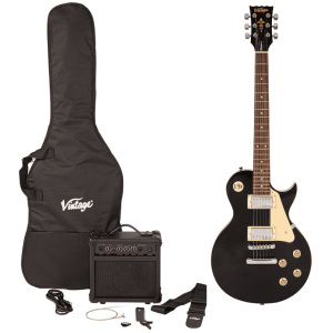 Vintage V10 Coaster Series Electric Guitar Pack -Boulevard Black