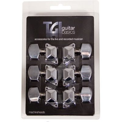 TGI Acoustic Guitar Machineheads - 3 A Side - Nickel