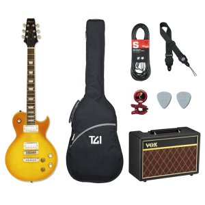 Aria PE350/Vox Pathfinder Guitar Pack - Aged Lemon Drop