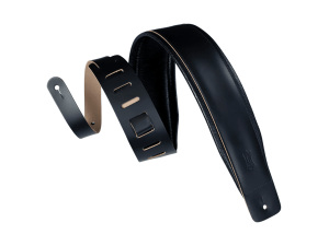 Levy's DM1PD Larsen Leather Deluxe Guitar Strap - Black