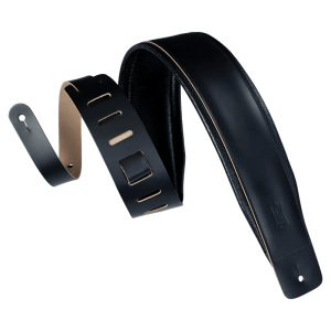 Levy's DM1PD Larsen Leather Deluxe Guitar Strap - Black