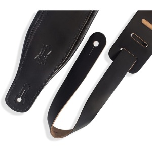 Levy's M26PD Top Grain 3-Inch Leather Guitar Strap - Black