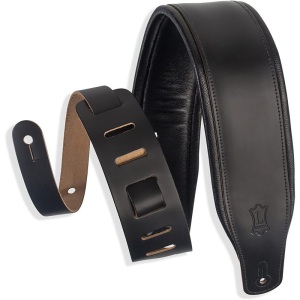 Levy's M26PD Top Grain 3-Inch Leather Guitar Strap - Black