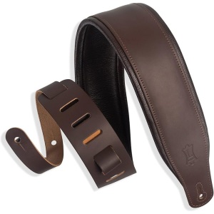 Levy's M26PD Top Grain 3-Inch Leather Guitar Strap - Brown