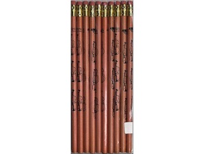 Pencils - Natural Wood - Violin Design - 10 Pack