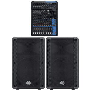 Yamaha DBR12 1000w Powered Loudspeaker Pair + MG12XU Mixing Console