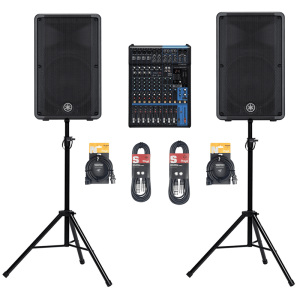 Yamaha DBR12 Loudspeaker Pair + MG12XU Mixer + Speaker Stands + Cables