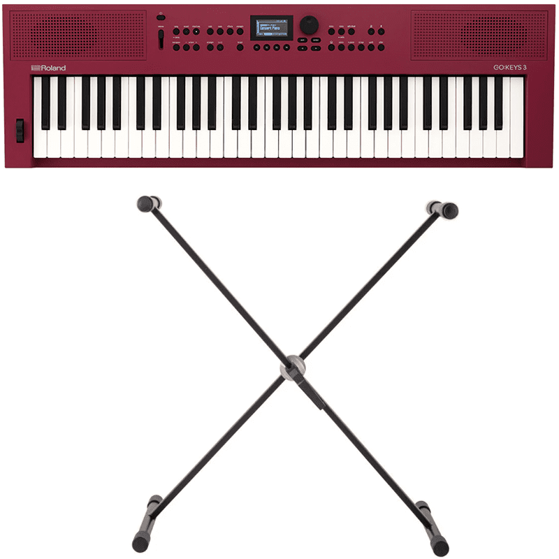 Roland GO:KEYS 3 - Dark Red w/Keyboard Stand - promusica.ie