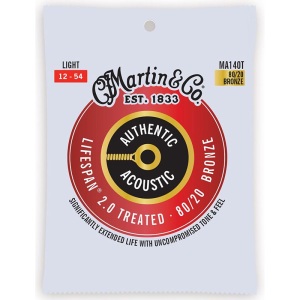 Martin Authentic Acoustic Lifespan 2.0 80/20 Bronze Guitar Strings - Light 12-54