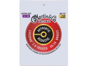 Martin Authentic Acoustic Lifespan 2.0 80/20 Bronze Guitar Strings - Custom Light 11-52