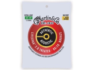 Martin Authentic Acoustic Lifespan 2.0 80/20 Bronze Guitar Strings - Extra Light - 12-String 10-47