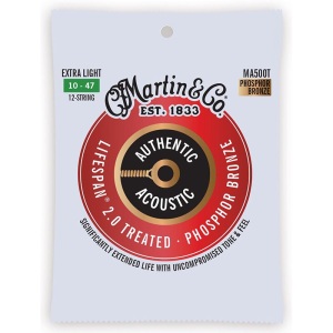 Martin Authentic Acoustic Lifespan 2.0 Phosphor Bronze Guitar Strings - Extra Light - 12-String - 10-47