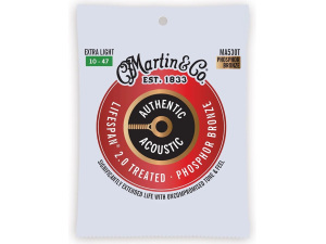 Martin Authentic Acoustic Lifespan 2.0 Phosphor Bronze Guitar Strings - Extra Light - 10-47
