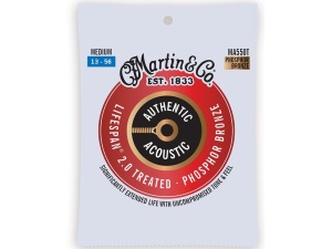 Martin Authentic Acoustic Lifespan 2.0 Phosphor Bronze Guitar Strings - Medium - 13-56