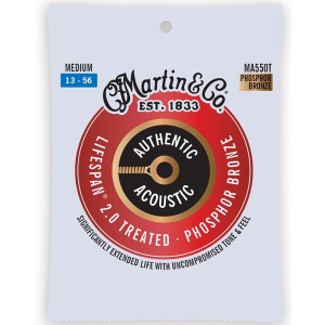 Martin Authentic Acoustic Lifespan 2.0 Phosphor Bronze Guitar Strings - Medium - 13-56