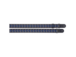 Stagg Woven Nylon Guitar Strap - Skull N' Trident - Blue