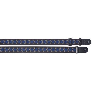 Stagg Woven Nylon Guitar Strap - Skull N' Trident - Blue