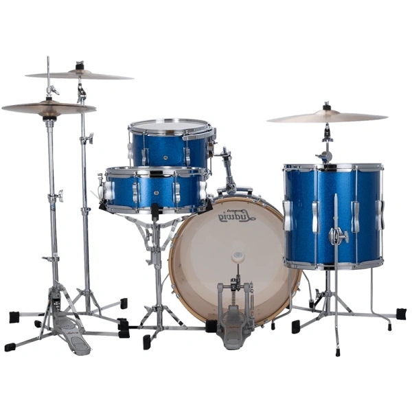 Ludwig Continental Club 4-Pc Drum Kit w/Atlas Std Hardware Pack - Blue Sparkle - Image 8