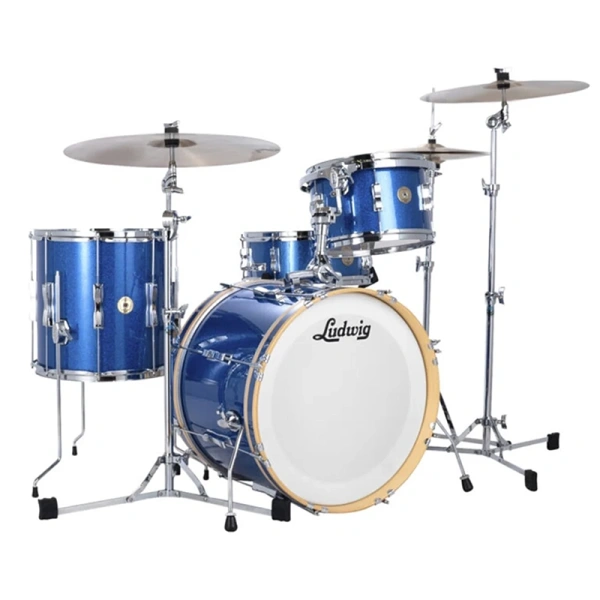 Ludwig Continental Club 4-Pc Drum Kit w/Atlas Std Hardware Pack - Blue Sparkle