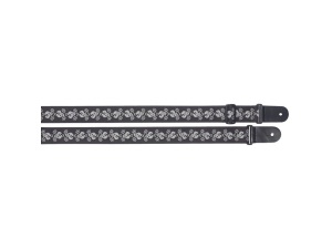 Stagg Woven Nylon Guitar Strap - Skull N' Trident - White