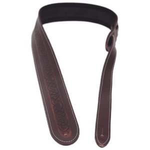 Leathergraft Celtic Embossed Guitar Strap - Brown