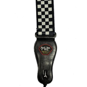 Rock You 2" Polyester Adjustable Strap - Black And White Check Pattern