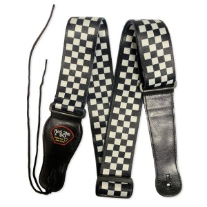 Rock You 2" Polyester Adjustable Strap - Black And White Check Pattern