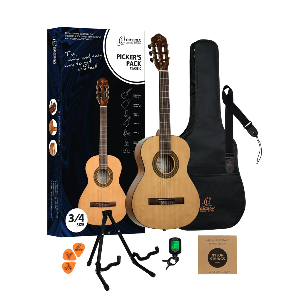 Ortega RPPC34 3/4 Size Classical Guitar Pack