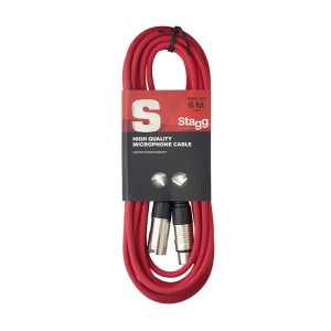 Stagg SMC6 6M/20ft Microphone Cable - Red