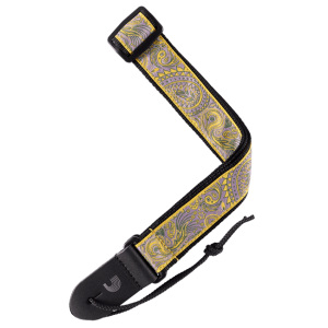 D'addario Jacquard Ukulele Starp - Paisley Yellow/Purple